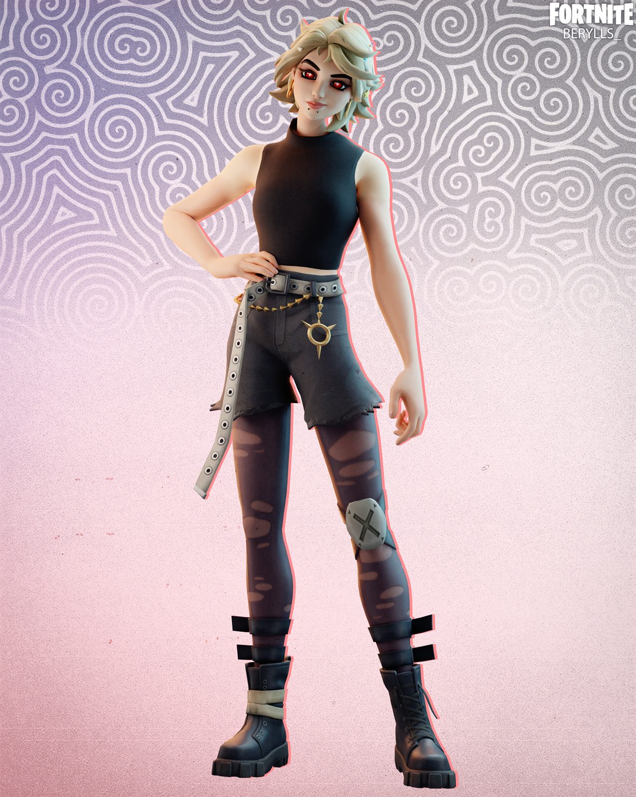 Full body render on a gradient backdrop