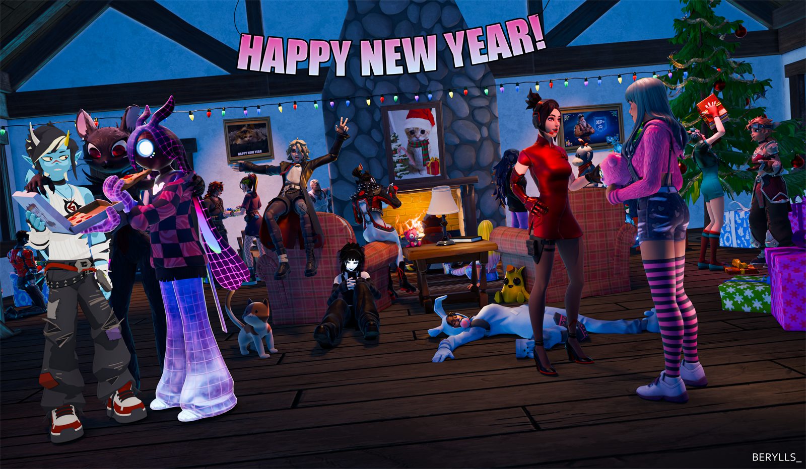 New year party scene build